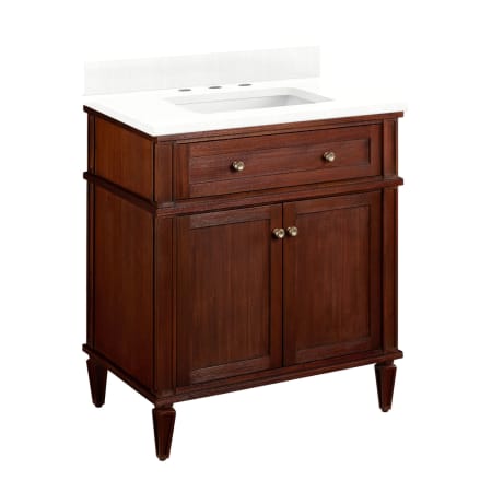 A large image of the Signature Hardware 953347-30-RUMB-8 Antique Brown / Feathered White