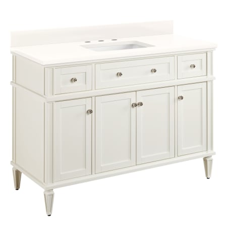 A large image of the Signature Hardware 953348-48-RUMB-8 White / Arctic White