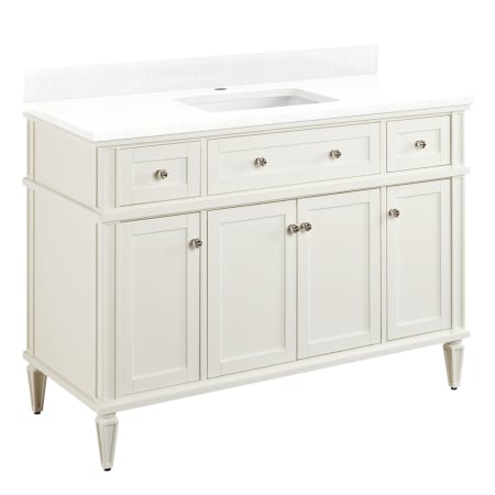 A large image of the Signature Hardware 953348-48-RUMB-1 White / Feathered White
