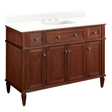 A large image of the Signature Hardware 953347-48-RUMB-8 Antique Brown / Feathered White