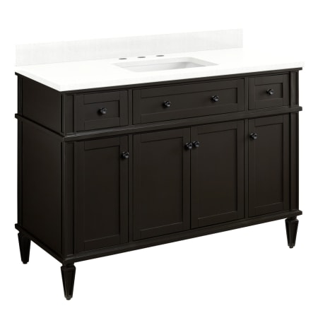 A large image of the Signature Hardware 953349-48-RUMB-8 Charcoal Black / Feathered White