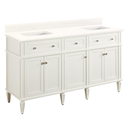 A large image of the Signature Hardware 953348-60-RUMB-0 White / Arctic White