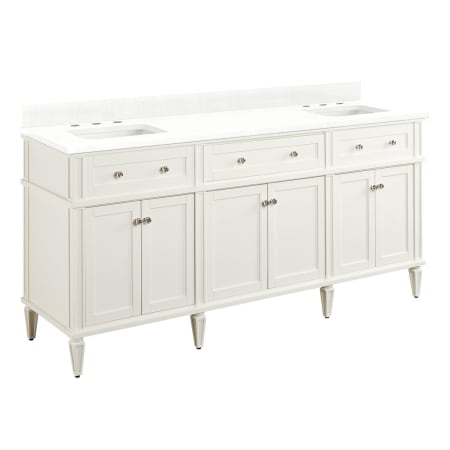 A large image of the Signature Hardware 953348-72-RUMB-8 White / Feathered White