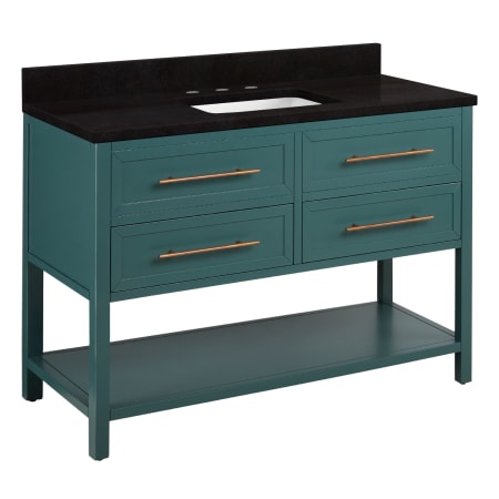 A large image of the Signature Hardware 953333-48-RUMB-8 Everglade Green / Absolute Black