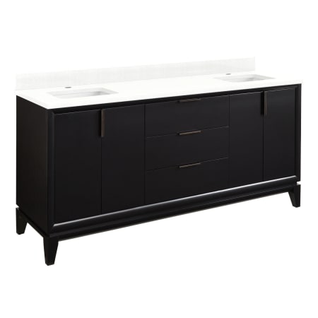 A large image of the Signature Hardware 952427-RUMB-1 Black / Feathered White