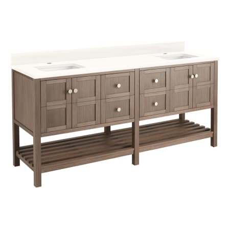 A large image of the Signature Hardware 952441-RUMB-1 Ash Brown / Arctic White