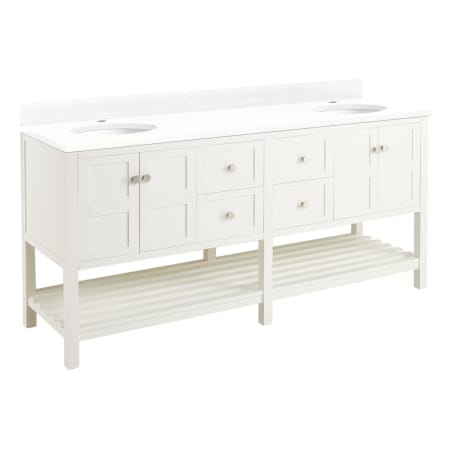 A large image of the Signature Hardware 952444-RUMB-1 White / Feathered White