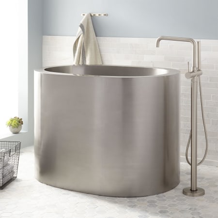 A large image of the Signature Hardware 953051 Stainless Steel / Brushed Nickel Drain