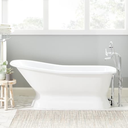 A large image of the Signature Hardware 946170-RR White / White Drain