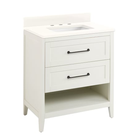 A large image of the Signature Hardware 953346-30-RUMB-8 White / Arctic White