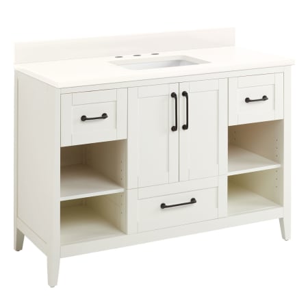 A large image of the Signature Hardware 953346-48-RUMB-8 White / Arctic White