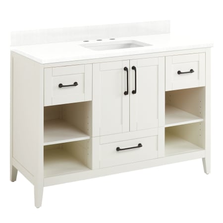 A large image of the Signature Hardware 953346-48-RUMB-8 White / Feathered White