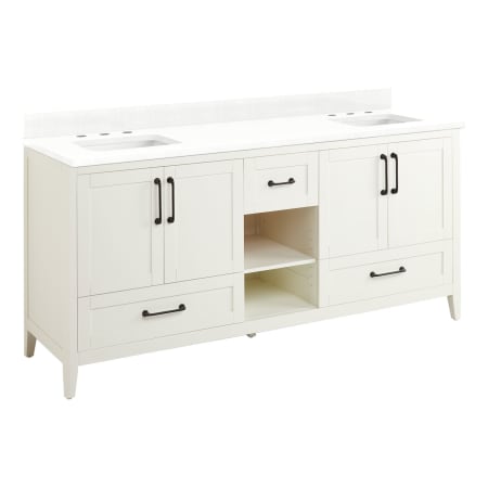 A large image of the Signature Hardware 953346-72-RUMB-8 White / Feathered White