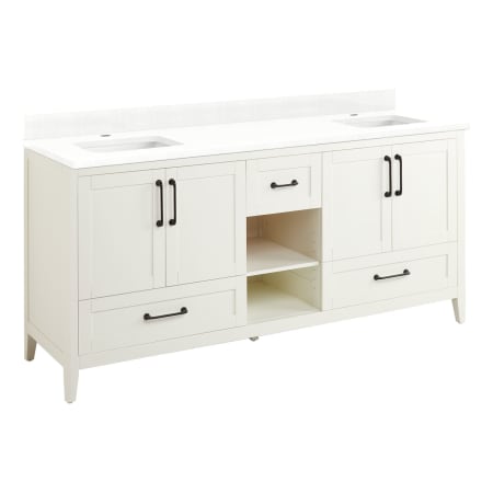 A large image of the Signature Hardware 953346-72-RUMB-1 White / Feathered White