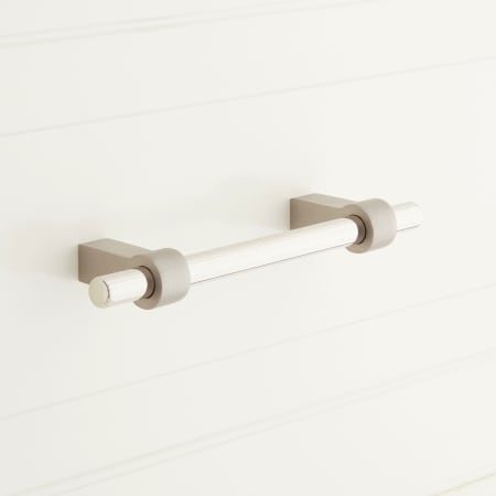 A large image of the Signature Hardware 953013-3.75 Brushed Nickel / Polished Nickel