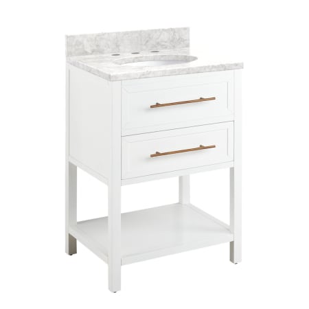 A large image of the Signature Hardware 953332-24-UM-8 Bright White / Carrara Marble