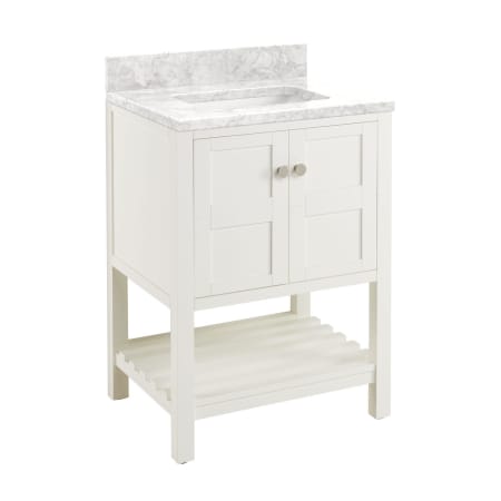 A large image of the Signature Hardware 953315-24-RUMB-0 Soft White / Carrara Marble