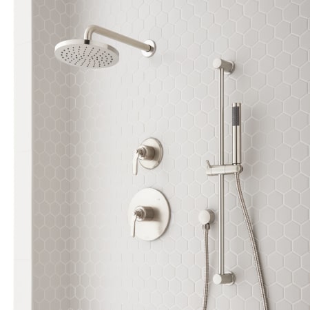 A large image of the Signature Hardware 953361-8-12-1.8-L-LV Brushed Nickel