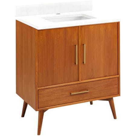 A large image of the Signature Hardware 953363-30-RUMB-1 Teak / Feathered White