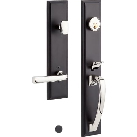 A large image of the Signature Hardware 953385-KE-LH-238 Matte Black / Polished Nickel