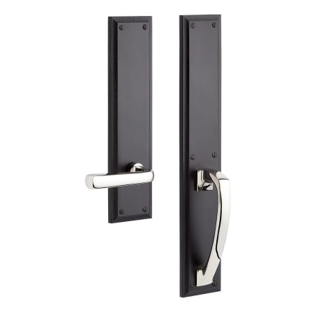 A large image of the Signature Hardware 953385-DU-RH Matte Black / Polished Nickel