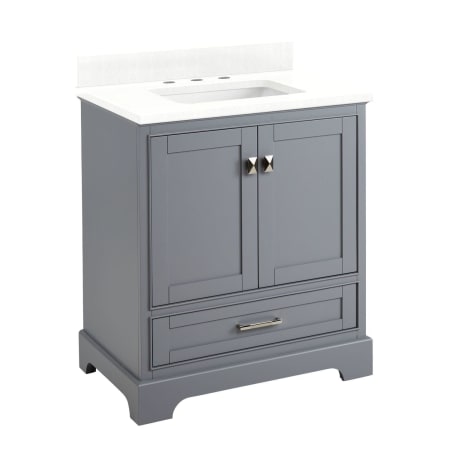 A large image of the Signature Hardware 953527-30-RUMB-8 Gray / Feathered White