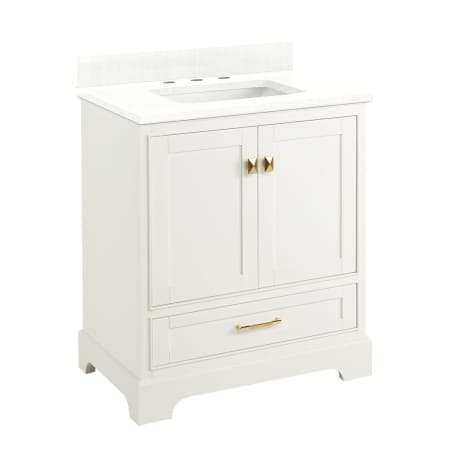A large image of the Signature Hardware 953528-30-RUMB-8 Soft White / Feathered White