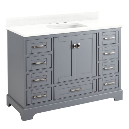 A large image of the Signature Hardware 953527-48-RUMB-8 Gray / Feathered White