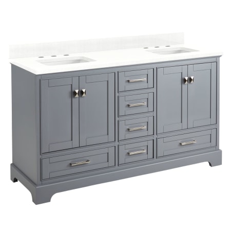 A large image of the Signature Hardware 953527-60-RUMB-8 Gray / Feathered White