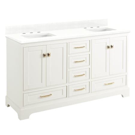 A large image of the Signature Hardware 953528-60-RUMB-8 Soft White / Feathered White