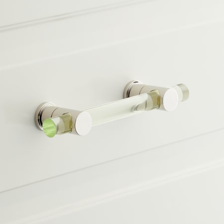 A large image of the Signature Hardware 953805-5.0625 Green / Polished Nickel