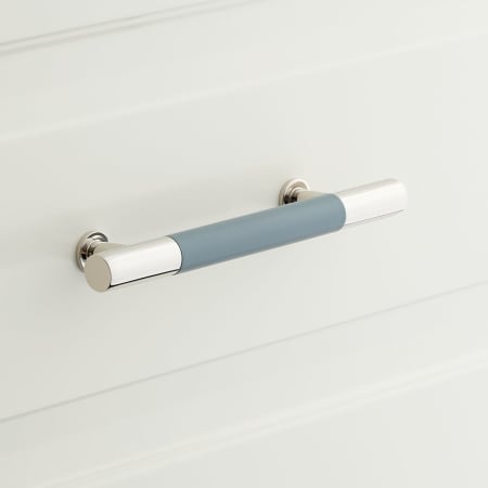 A large image of the Signature Hardware 953812-5.0625 Seafoam Green/Polished Nickel