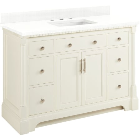 A large image of the Signature Hardware 953832-48-RUMB-8 White / Feathered White