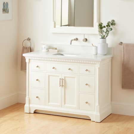 A large image of the Signature Hardware 953832-48-RUMB-0 White / Arctic White