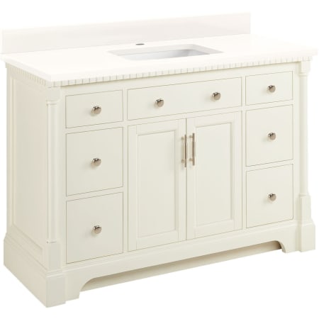 A large image of the Signature Hardware 953832-48-RUMB-1 White / Arctic White