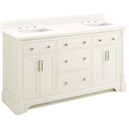 A large image of the Signature Hardware 953832-60-RUMB-8 White / Arctic White
