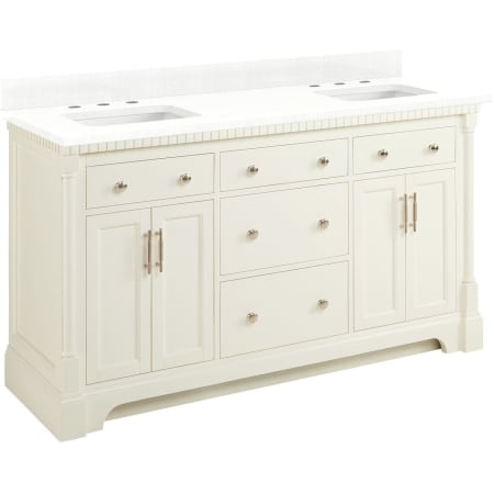 A large image of the Signature Hardware 953832-60-RUMB-8 White / Feathered White
