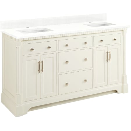 A large image of the Signature Hardware 953832-60-RUMB-1 White / Feathered White