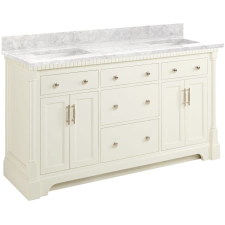 A large image of the Signature Hardware 953832-60-RUMB-0 White / Carrara Marble