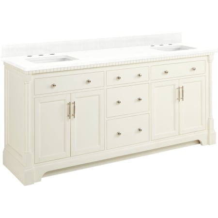 A large image of the Signature Hardware 953832-72-RUMB-8 White / Feathered White