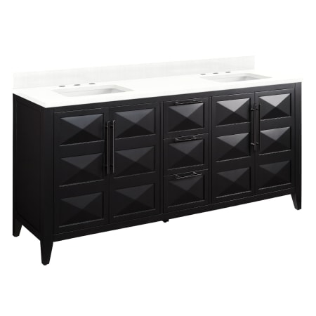 A large image of the Signature Hardware 953859-72-RUMB-8 Black / Feathered White