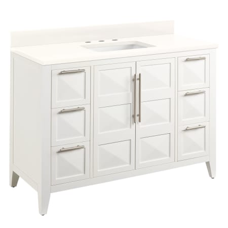 A large image of the Signature Hardware 953860-48-RUMB-8 Bright White / Arctic White