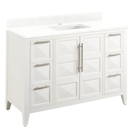 A large image of the Signature Hardware 953860-48-RUMB-1 Bright White / Feathered White