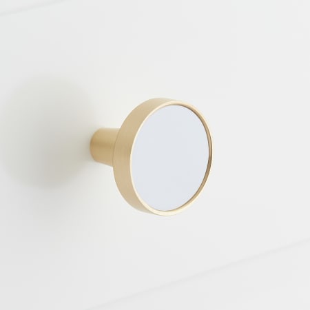 A large image of the Signature Hardware 484584 Matte White / Satin Brass
