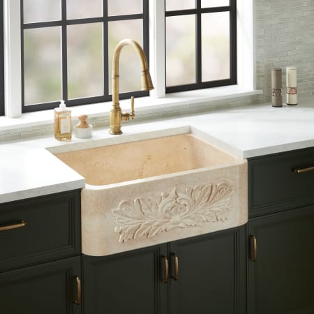 A large image of the Signature Hardware 953869 Cream Egyptian Marble