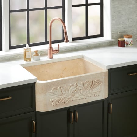 A large image of the Signature Hardware 953870 Cream Egyptian Marble