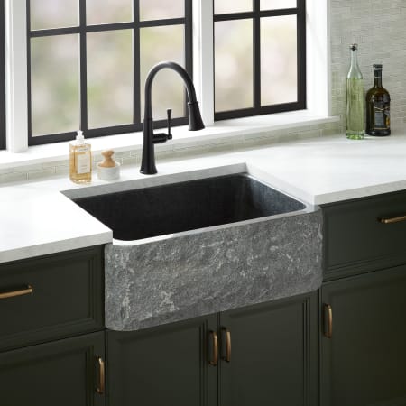 A large image of the Signature Hardware 953872 Blue Gray Granite