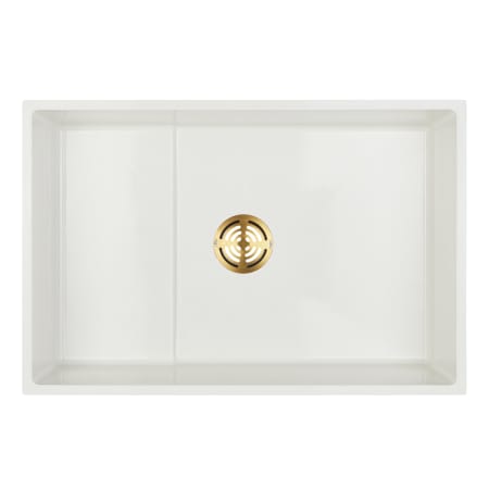 A large image of the Signature Hardware 953878 White / Brushed Gold Drain