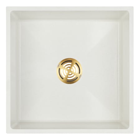 A large image of the Signature Hardware 953879 White / Brushed Gold Drain