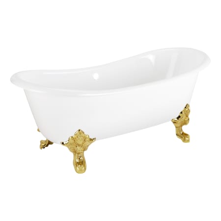 A large image of the Signature Hardware 946168-66-RR White / Polished Brass / White Drain